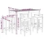 Garden table and high stools 7 pieces solid pine wood by vidaXL, Garden sets - Ref: Foro24-3154755, Price: 423,94 €, Discount: %