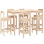 Garden table set and high stools 7 pieces solid pine wood by vidaXL, Garden sets - Ref: Foro24-3154760, Price: 382,18 €, Disc...