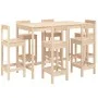 Garden table set and high stools 7 pieces solid pine wood by vidaXL, Garden sets - Ref: Foro24-3154760, Price: 377,31 €, Disc...