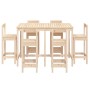 Set aus hohem Gartentisch und Hockern 7 Stück massives Kiefernholz von vidaXL, Gartensets - Ref: Foro24-3154760, Preis: 382,1...