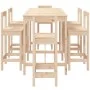 Garden table set and high stools 7 pieces solid pine wood by vidaXL, Garden sets - Ref: Foro24-3154760, Price: 377,31 €, Disc...