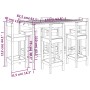 Set aus hohem Gartentisch und Hockern 7 Stück massives Kiefernholz von vidaXL, Gartensets - Ref: Foro24-3154760, Preis: 382,1...