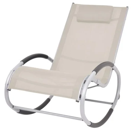 Silla mecedora de jardín de textilene color crema de vidaXL, Sillas de jardín - Ref: Foro24-47782, Precio: 125,34 €, Descuent...
