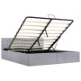 Cama canapé hidráulica almacenaje LED tela gris claro 160x200cm