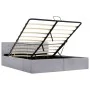 Hydraulisches Canapébett mit LED-Aufbewahrung aus hellgrauem Stoff, 160 x 200 cm von vidaXL, Betten und Lattenroste - Ref: Fo...
