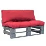 Garden sofa made of pallets with red cushions and pine wood. by vidaXL, Outdoor sofas - Ref: Foro24-275289, Price: 114,71 €, ...