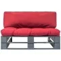 Garden sofa made of pallets with red cushions and pine wood. by vidaXL, Outdoor sofas - Ref: Foro24-275289, Price: 114,71 €, ...