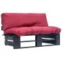 Gartensofa aus Paletten mit roten Kissen aus Kiefernholz. von vidaXL, Outdoor-Sofas - Ref: Foro24-277412, Preis: 115,40 €, Ra...