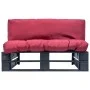 Gartensofa aus Paletten mit roten Kissen aus Kiefernholz. von vidaXL, Outdoor-Sofas - Ref: Foro24-277412, Preis: 115,40 €, Ra...