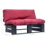 Gartensofa aus Paletten mit roten Kissen aus Kiefernholz. von vidaXL, Outdoor-Sofas - Ref: Foro24-277412, Preis: 115,40 €, Ra...