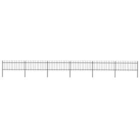 Garden fence with black steel spear points 10.2x0.8 m by vidaXL, fence panels - Ref: Foro24-277607, Price: 296,68 €, Discount: %