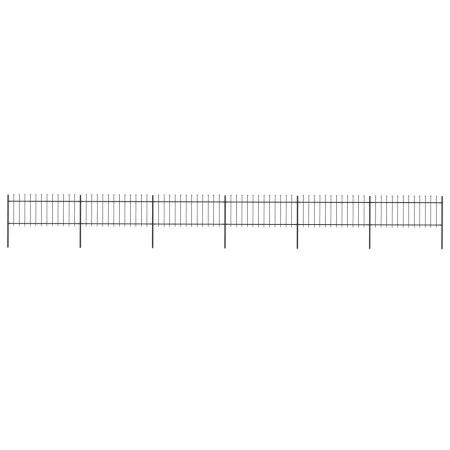 Gartenzaun mit Speerspitzen Stahl schwarz 10,2x0,8 m von vidaXL, Zaunpaneele - Ref: Foro24-277607, Preis: 302,63 €, Rabatt: %