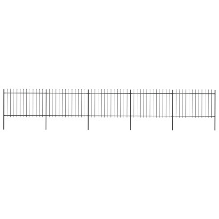 Garden fence with black steel spear points 8.5x1.2 m by vidaXL, fence panels - Ref: Foro24-277624, Price: 271,55 €, Discount: %