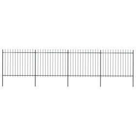 Gartenzäune mit schwarzen Stahllanzenspitzen 6,8x1,5 m von vidaXL, Zaunpaneele - Ref: Foro24-277632, Preis: 271,77 €, Rabatt: %