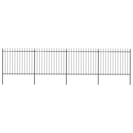Valla de jardín con puntas de lanza acero negro 6,8x1,5 m by vidaXL, fence panels - Ref: Foro24-277632, Price: 271,77 €, Disc...