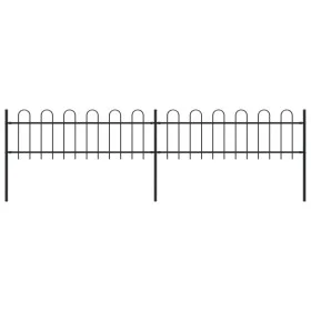 Valla de jardín con puntas de aro acero negro 3,4x0,6 m by vidaXL, fence panels - Ref: Foro24-277639, Price: 92,48 €, Discoun...