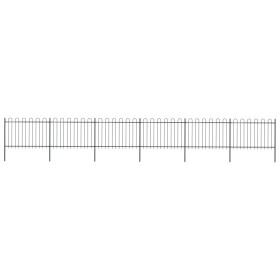 Gartenzäune mit schwarzen Stahlspitzen 10,2x1,2 m von vidaXL, Zaunpaneele - Ref: Foro24-277670, Preis: 364,90 €, Rabatt: %