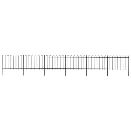 Valla de jardín con puntas de aro acero negro 10,2x1,2 m de vidaXL, Paneles de vallas - Ref: Foro24-277670, Precio: 359,31 €,...