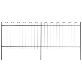 Garden fence with black steel arrowhead tips 3.4x1.2 m by vidaXL, fence panels - Ref: Foro24-277666, Price: 130,14 €, Discoun...