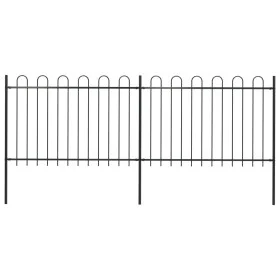 Valla de jardín con puntas de aro acero negro 3,4x1,2 m de vidaXL, Paneles de vallas - Ref: Foro24-277666, Precio: 134,39 €, ...