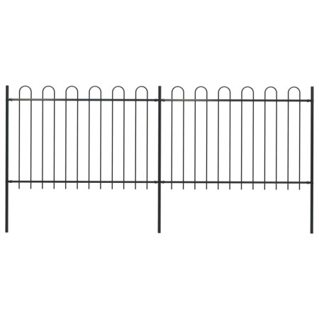 Gartenzaun mit schwarzen Stahl-Hoop-Spitzen 3,4x1,2 m von vidaXL, Zaunpaneele - Ref: Foro24-277666, Preis: 130,14 €, Rabatt: %