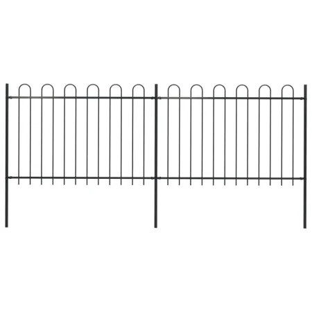 Gartenzaun mit schwarzen Stahl-Hoop-Spitzen 3,4x1,2 m von vidaXL, Zaunpaneele - Ref: Foro24-277666, Preis: 128,09 €, Rabatt: %