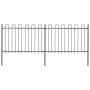 Gartenzaun mit schwarzen Stahl-Hoop-Spitzen 3,4x1,2 m von vidaXL, Zaunpaneele - Ref: Foro24-277666, Preis: 130,14 €, Rabatt: %
