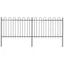 Gartenzaun mit schwarzen Stahl-Hoop-Spitzen 3,4x1,2 m von vidaXL, Zaunpaneele - Ref: Foro24-277666, Preis: 128,09 €, Rabatt: %