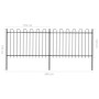 Gartenzaun mit schwarzen Stahl-Hoop-Spitzen 3,4x1,2 m von vidaXL, Zaunpaneele - Ref: Foro24-277666, Preis: 130,14 €, Rabatt: %