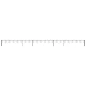 Gartenzaun mit schwarzen Stahlbügelspitzen 13,6x0,6 m von vidaXL, Zaunpaneele - Ref: Foro24-277645, Preis: 356,41 €, Rabatt: %