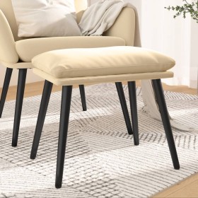 Reposapiés de terciopelo crema blanco 45x29,5x35 cm de vidaXL, Otomanas - Ref: Foro24-341513, Precio: 36,14 €, Descuento: %