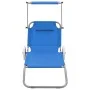 Klappbare Sonnenliege mit Markise und Rädern grauer Stahl von vidaXL, Liegen - Ref: Foro24-44322, Preis: 73,98 €, Rabatt: %