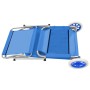 Folding sun lounger with canopy and gray steel wheels by vidaXL, Loungers - Ref: Foro24-44322, Price: 83,71 €, Discount: %