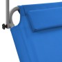 Klappbare Sonnenliege mit Markise und Rädern grauer Stahl von vidaXL, Liegen - Ref: Foro24-44322, Preis: 75,42 €, Rabatt: %