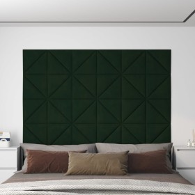 Paneles de pared 12 uds terciopelo verde oscuro 30x30cm 0,54 m² de vidaXL, Recubrimiento de paredes - Ref: Foro24-343949, Pre...