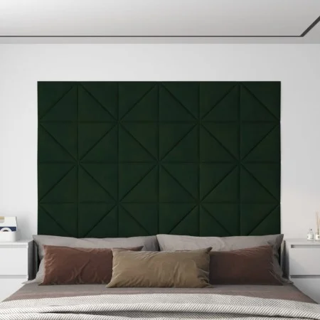 Wandpaneele 12 Stück dunkelgrünes Samt 30x30cm 0,54 m² von vidaXL, Wandverkleidung - Ref: Foro24-343949, Preis: 32,16 €, Raba...
