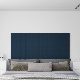 Paneles de pared 12 uds terciopelo azul 90x15 cm 1,62 m²
