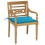 Batavia chairs 2 units solid teak with blue cushions by vidaXL, Garden chairs - Ref: Foro24-3062131, Price: 245,55 €, Discoun...