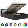 Cama canapé hidráulica con LED cuero sintético gris 120x200 cm de vidaXL, Camas y somieres - Ref: Foro24-285554, Precio: 397,...