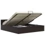Hydraulic canape bed with LED gray synthetic leather 160x200 cm by vidaXL, Beds and slatted bases - Ref: Foro24-285556, Price...