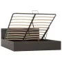 Hydraulic canape bed with LED gray synthetic leather 160x200 cm by vidaXL, Beds and slatted bases - Ref: Foro24-285556, Price...