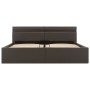 Hydraulic canape bed with LED gray synthetic leather 160x200 cm by vidaXL, Beds and slatted bases - Ref: Foro24-285556, Price...