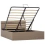 Cama canapé hidráulica LED cuero sintético capuchino 140x200 cm de vidaXL, Camas y somieres - Ref: Foro24-285561, Precio: 359...