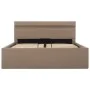Cama canapé hidráulica LED cuero sintético capuchino 140x200 cm de vidaXL, Camas y somieres - Ref: Foro24-285561, Precio: 359...