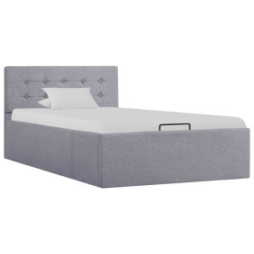 Cama canapé hidráulica con almacenaje tela gris claro 100x200cm