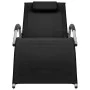 2 sun loungers in black and gray textilene by vidaXL, Loungers - Ref: Foro24-310517, Price: 133,60 €, Discount: %