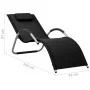 2 sun loungers in black and gray textilene by vidaXL, Loungers - Ref: Foro24-310517, Price: 133,60 €, Discount: %