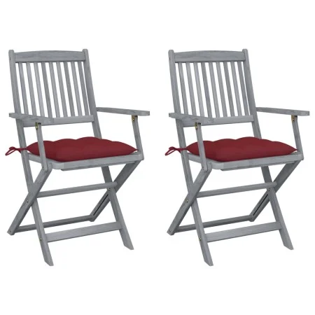 Klappbare Gartenstühle 2 Stück Kissen massives Akazienholz von vidaXL, Gartenstühle - Ref: Foro24-3064506, Preis: 120,78 €, R...