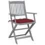 Klappbare Gartenstühle 2 Stück Kissen massives Akazienholz von vidaXL, Gartenstühle - Ref: Foro24-3064506, Preis: 120,78 €, R...