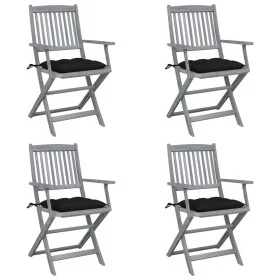 Klappbare Gartenstühle 4 Stück Kissen massives Akazienholz von vidaXL, Gartenstühle - Ref: Foro24-3064531, Preis: 182,83 €, R...